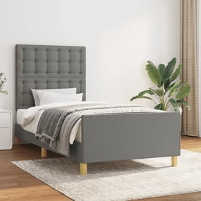 Giroletto Senza Materasso Grigio Scuro 100x200 Cm Tessuto /