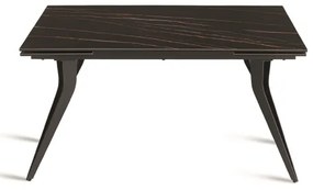 Tavolo allungabile 240 cm THOR con base metallo e piano effetto Marmo Nero