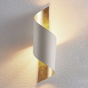 Applique da parete Vanni Lindby, dimmerabile, Bianco / Opale, Camera da letto, Metallo, Moderno, Applique