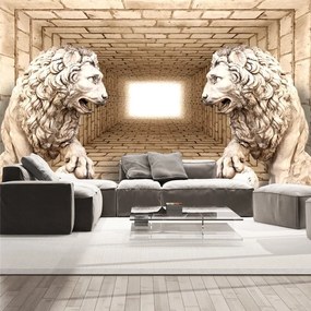 Fotomurale  Mystery of lions  Colore Bianco, Dimensioni e Misure 100x70