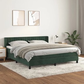 Giroletto A Molle Con Materasso Verde Scuro 160x200 Cm Velluto /