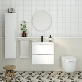 Mobile da bagno sotto lavabo SENSEA Essential bianco laccato L 60 x H 53 x P 45 cm 2 cassetti, lavabo non incluso