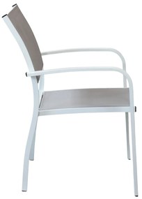 TORRES - poltrona con struttura in alluminio verniciato bianco, antracite, taupe o tortora