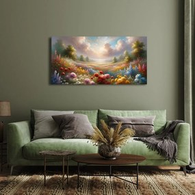 Quadro su tela – Valle fiorita e soleggiata