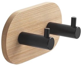 Gedy - Autoadesivo muro asciugamano appendino HIMALAYA nero/bambù