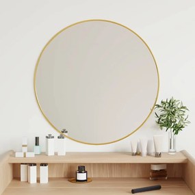 Specchio da Parete Rotondo con Cornice Elegante per Arredamento Interni, Ø 60 cm / Argento