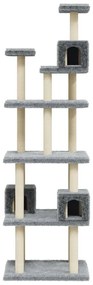 Albero per gatti con tiragraffi in sisal grigio chiaro 188 cm