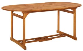 Tavolo da pranzo per esterni 180x90x75cm legno massello acacia