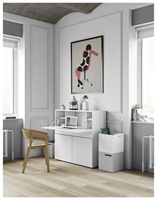 Tavolo da lavoro con piano bianco 110x42 cm Focus - TemaHome