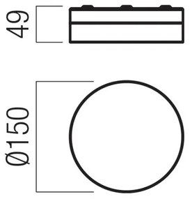 Redo 01-3733 - Plafoniera LED FRISBI LED/8W/230V IP44 nero