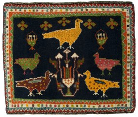 Shiraz Tappeto 50 x 50 Rosso (Iran) Annodato A Mano