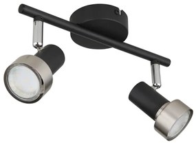 Globo 57917-2N - Faretto  MASON 2xGU10/25W/230V nero/argento