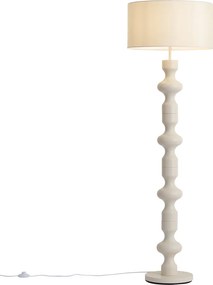 Lampada da terra retrò beige con paralume in tessuto 160 cm - Captain