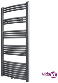vidaXL Radiatore Centrale Portasciugamano Curvo Grigio 600 x 1424 mm