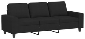 Set d divani 3 pz nero in tessuto