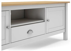 Tavolo TV in pino bianco/naturale 158x53 cm Misti - Marckeric