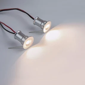 Kit 2 Faretti Segnapasso LED 1W - IP44 Colore Bianco Caldo 3.000K