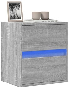 Mobile Tv A Parete Con Luci Led Grigio Sonoma 41x31x45 Cm /