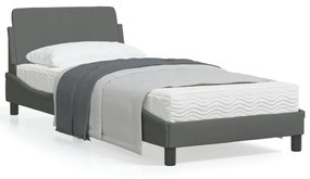 Giroletto Senza Materasso Grigio Scuro 90x190 Cm Tessuto /