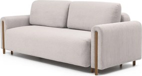Divano beige allungabile/con contenitore e rivestimento in velluto a coste 244 cm Arcadova – ELTAP