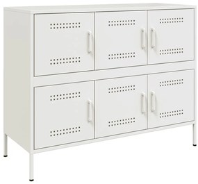 Credenza bianca 100,5x39x79 cm in acciaio laminato a freddo