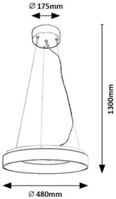 Rabalux 72001 - Lampadario a sospensione con filo LED dimmerabile CEILO LED/38W/230V nero + +TC