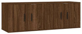 Mobili Porta TV a Parete 2 pz Rovere Marrone 57x34,5x40 cm