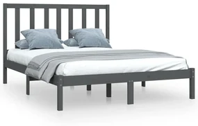 Giroletto grigio in legno massello pino 150x200cm 5ft king size