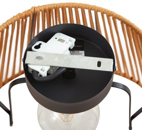 Plafoniera da esterno Japandi con corda arancione IP54 - Jayla