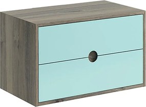 Mobile da bagno sospeso sotto lavabo L 35 x H 48 x P 22 cm blu, 2 cassetti VISOBATH Kompas
