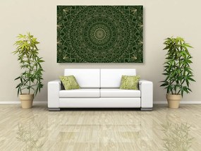 Stampa su tela – Mandala decorativa dettagliata in verde
