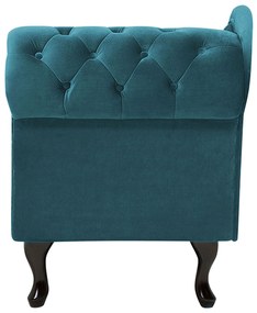 Chaise longue destra in velluto verde acqua NIMES Beliani