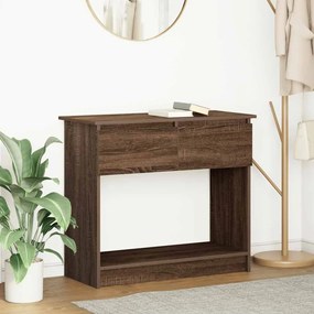 Tavolo Consolle Con Cassetti Rovere Marrone 85,5x38,5x74,5 Cm /