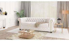 Divano letto bianco in similpelle 203 cm York - Ropez