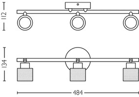 Philips - Faretto NIALL 3xGU10/5W/230V nero/ottone