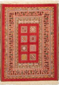 Tappeto 90 x 120 Rosso (Iran) Annodato A Mano