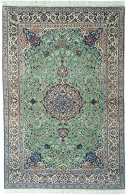 Nain Tappeto 190 x 130 Verde (Iran) Annodato A Mano