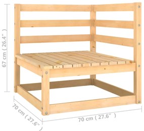 Set Divani Giardino 6 pz con Cuscini in Legno Massello di Pino