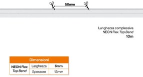 Neon Flex LED 06x13 10W/m 10m IP67 24Vdc LUMILEDS Chip LED Colore Bianco Caldo 2.700K