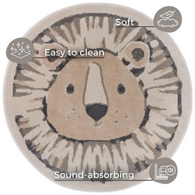 Tappeto beige per bambini ø 100 cm Lion - Hanse Home