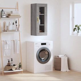 Mobile A Parete Grigio Sonoma 34,5x34x90 Cm /
