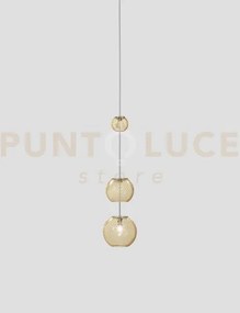 Oto sospensione peab ambra rigadin nickel satinato 1 luce attacco g9
