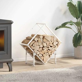 Rastrelliera Per Legna Da Ardere Bianca 60x25x60 Cm /