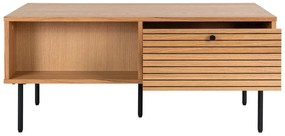 Tavolino color naturale con piano effetto rovere 50x100 cm Kyoto - House Nordic