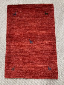 Gabbeh Tappeto 90x60 Rosso (Iran) Annodato A Mano
