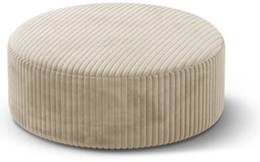 Poggiapiedi beige con rivestimento in velluto a coste Dia – Micadoni