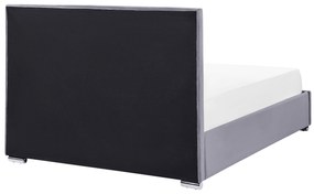 Letto matrimoniale con contenitore velluto grigio scuro 140 x 200 cm ROUEN Beliani