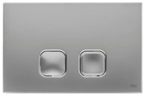 Placca cassetta wc Oli serie Plain in abs cromo satinato con doppio scarico