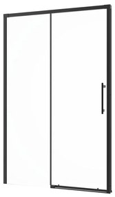 Porta doccia scorrevole Remix2 L 120 x H 195cm, Sp. 6 mm in vetro vetro senza finitura / trasparente profilo nero