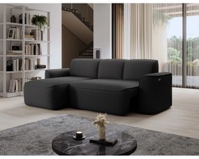 Divano angolare color antracite (con penisola a sinistra/con chaise lounge) e rivestimento in bouclé Ume – ELTAP